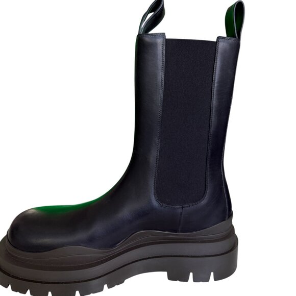 Bottega Veneta Military Calf Black Leather Brown & Black Tire Boot 630284 - Picture 3 of 16